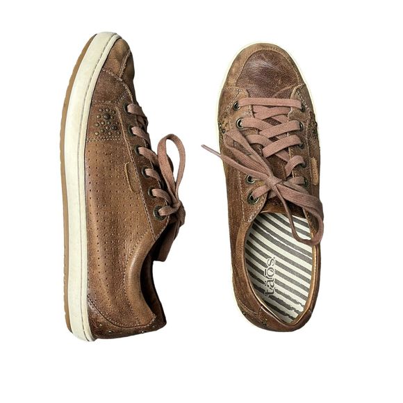 Taos Shoes Womens 8.5 EU39 Freedom Sneakers Brown Leather Casual Walking Studded - Picture 2 of 12